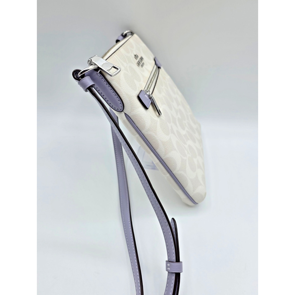 Coach Mini Rowan File Bag Crossbody Purse in Chalk White Lavender - Picture 4 of 16